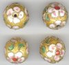 4 16mm Gold Cloisonné Rounds